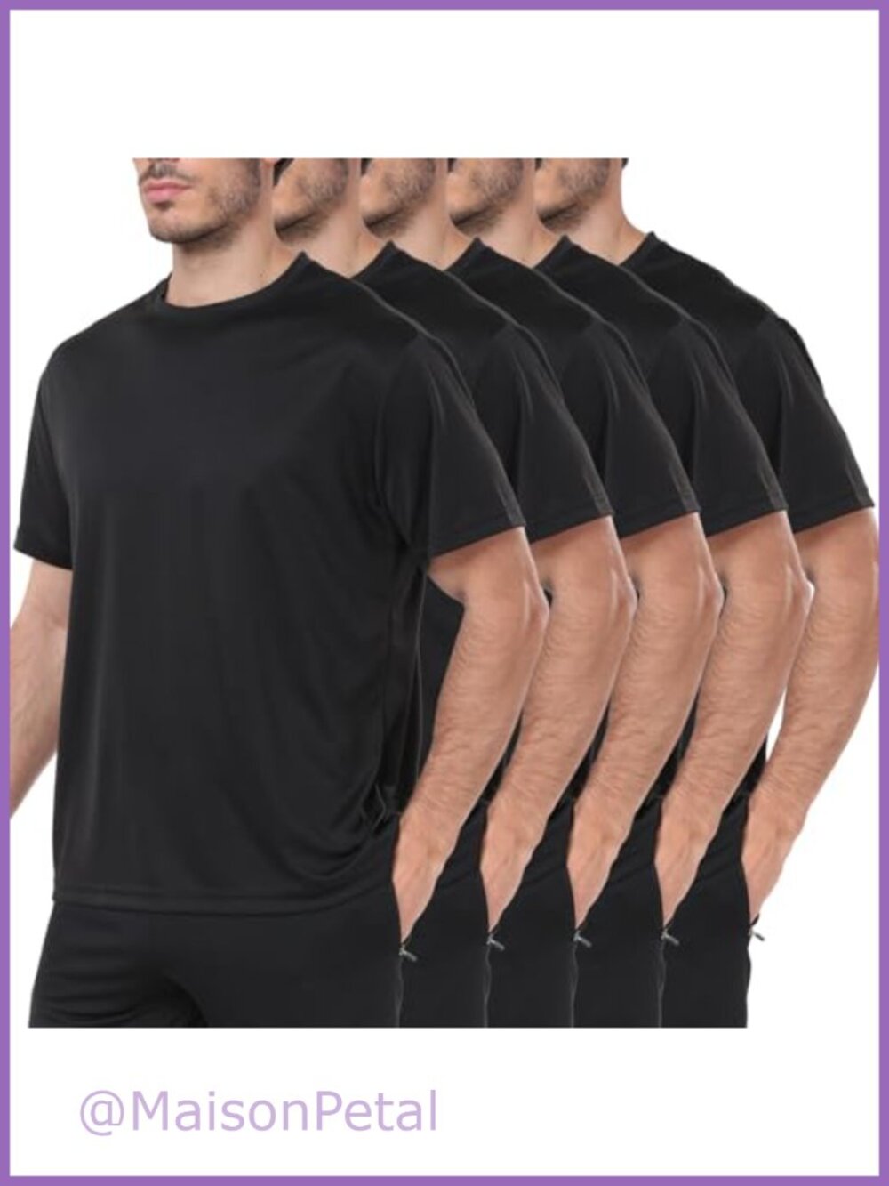 Men's 5 Pack Athletic Workout Shirts Quick Dry Moisture Wicking Crew Neck Short